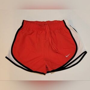Nike Women's Tempo Brief-Lined Running Shorts. Sport Red/W/Blk/Wolf Grey Size S.